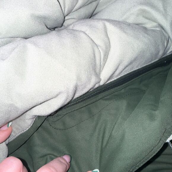 LL Bean Women's Gore-Tex Goose Down Hooded Fur Parka Coat - Forest Green XL - Picture 12 of 16